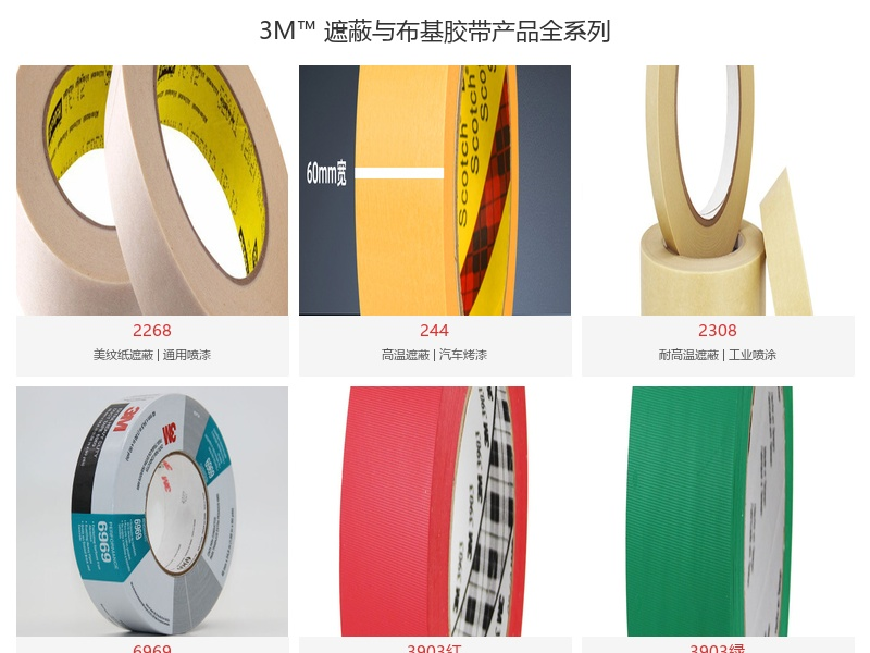 3M遮蔽与布基胶带产品全系列实拍图：和纸胶带、美纹纸胶带、布基胶带、平板纸胶带