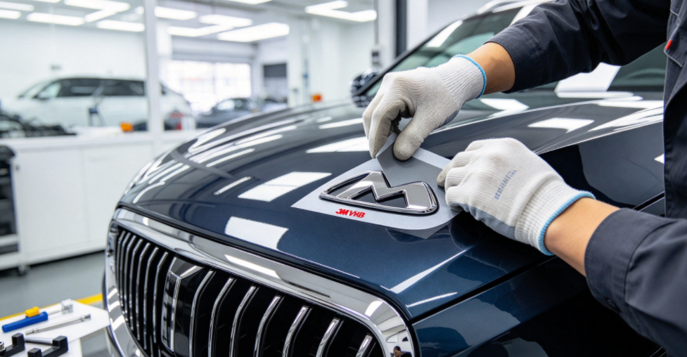 3M VHB胶带汽车车标粘接方案：官方技术参数·型号选型·施工工艺